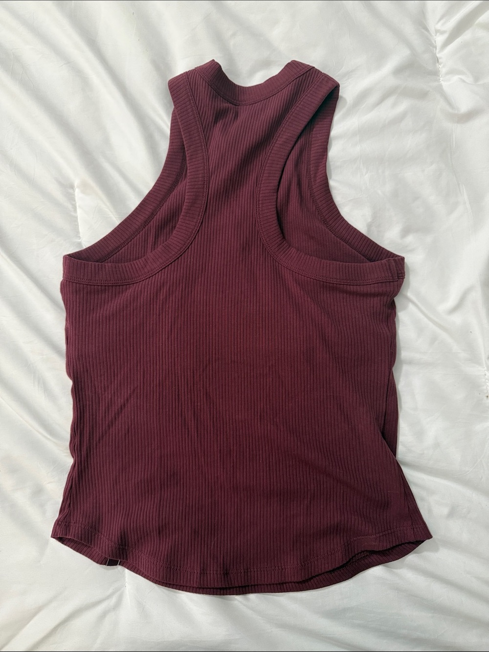 Fabletics Ribbed Tank Top - Burgundy - Picture 3 of 4